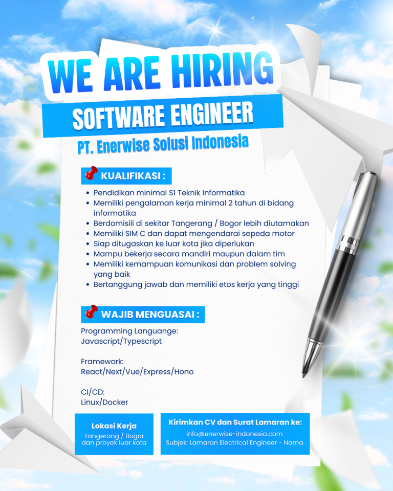 Software Engineer – PT. Enerwise Solusi Indonesia