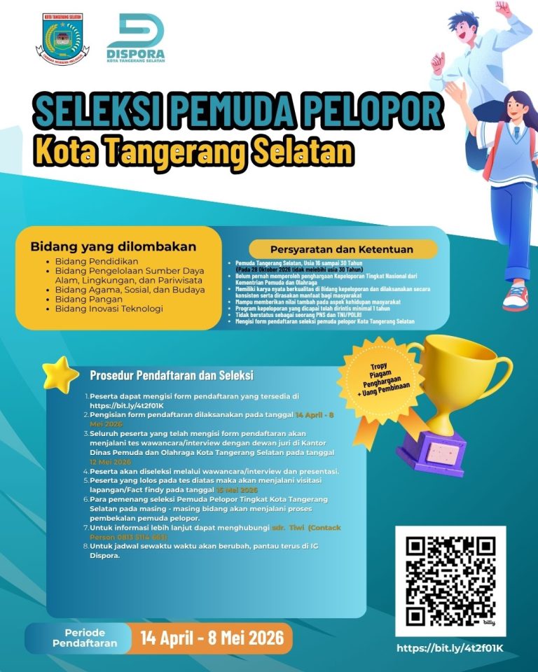 🌟 SELEKSI PEMUDA PELOPOR KOTA TANGERANG SELATAN 2026 🌟